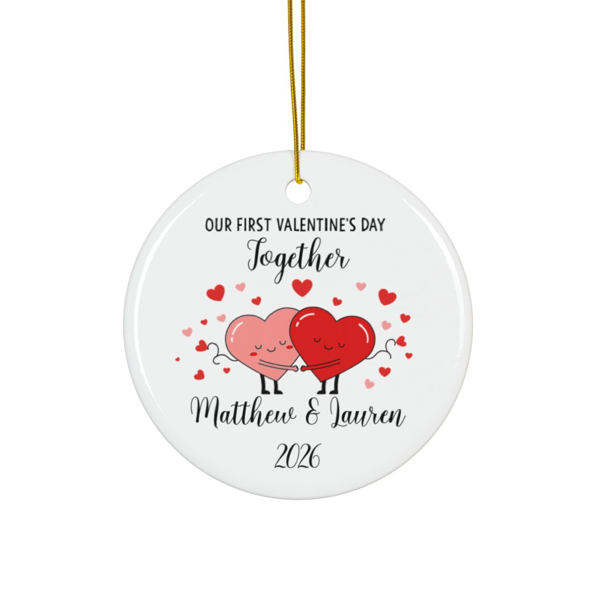 Personalized Ceramic Ornament – Custom Valentine’s Day Love Keepsake