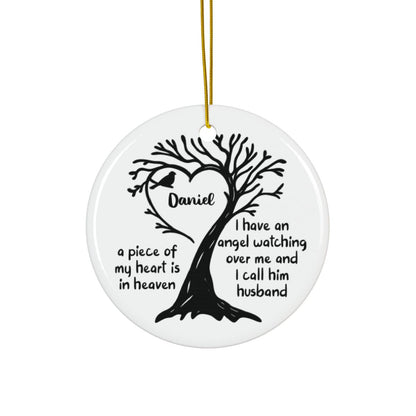 In Memory of Husband Ornament – Personalized Memorial Keepsake