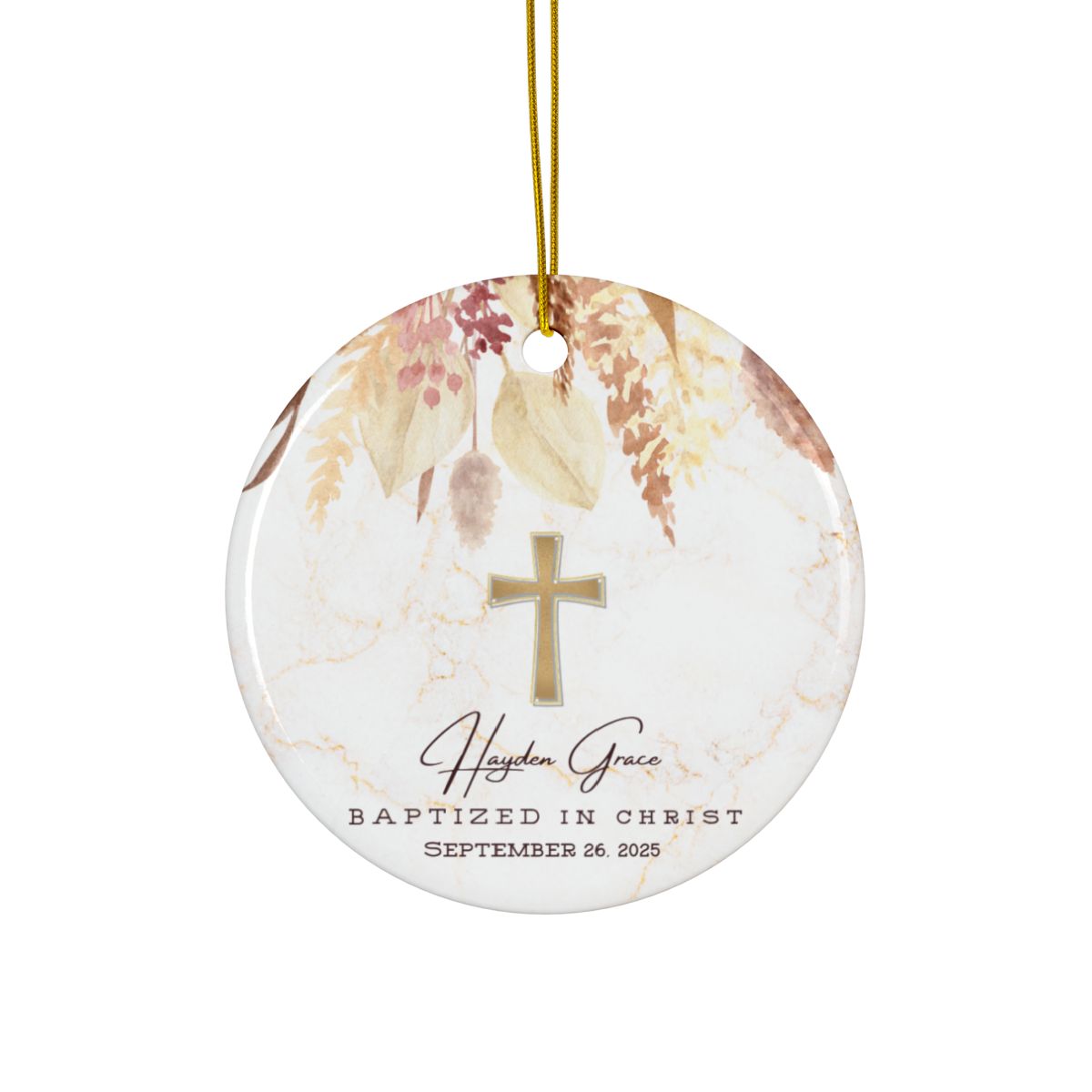 Personalized Baptism Ornament – Custom “Baptized in Christ” Keepsake with Child’s Name & Date – Christian Christening Gift