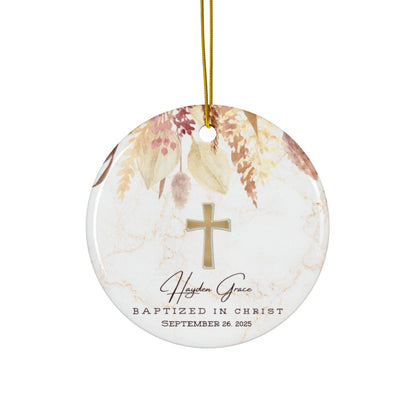 Personalized Baptism Ornament – Custom “Baptized in Christ” Keepsake with Child’s Name & Date – Christian Christening Gift
