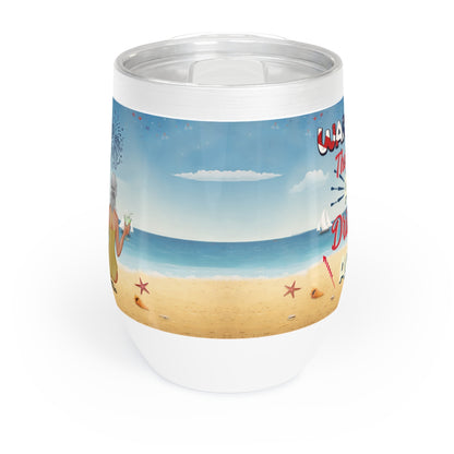 Beach Scene Insulated Tumbler – Summer Ocean Travel Mug | Tropical Vacation Coffee Cup with Lid