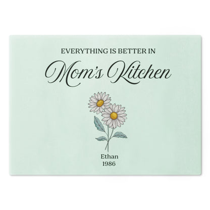 Personalized Everything Is Better in Mom’s Kitchen Acrylic Plaque – Custom Children Names and Birth Years Gift for Mom