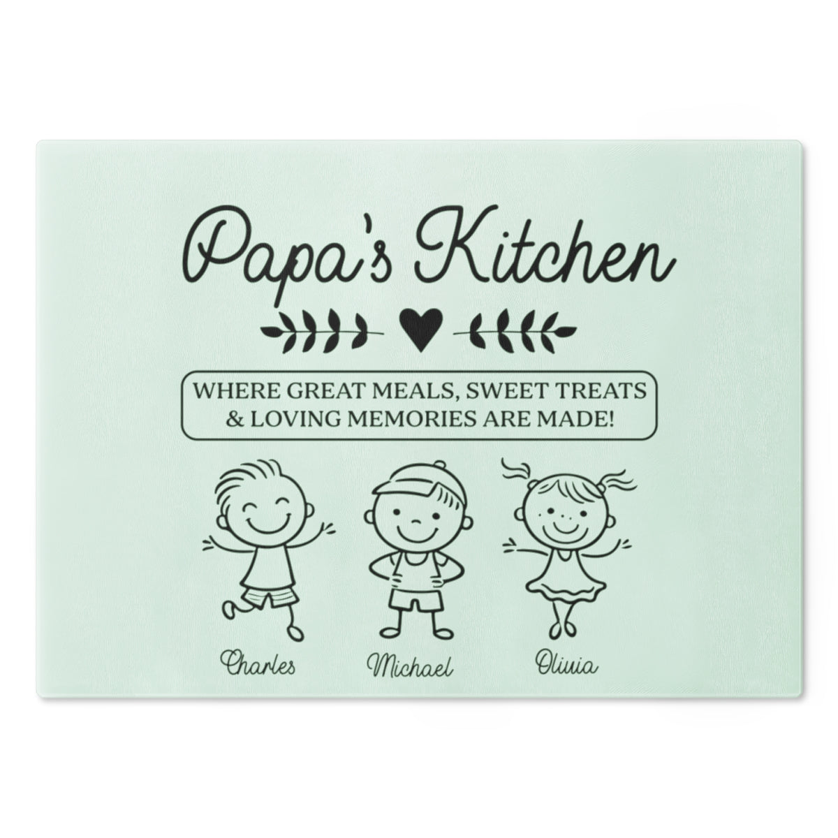 Custom Kids Names Kitchen Sign for Dad
