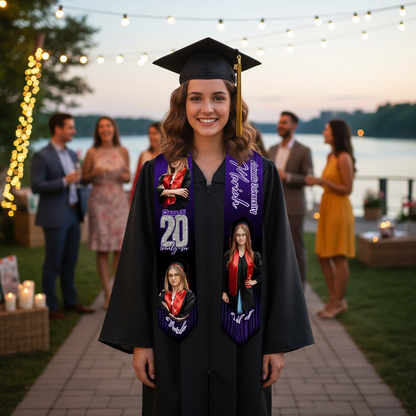 Custom senior graduation sash with funny quote design
