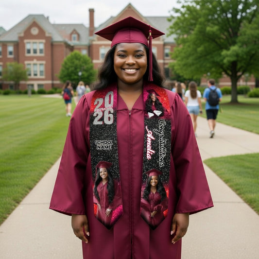 Custom Name Photo Graduation Sash
