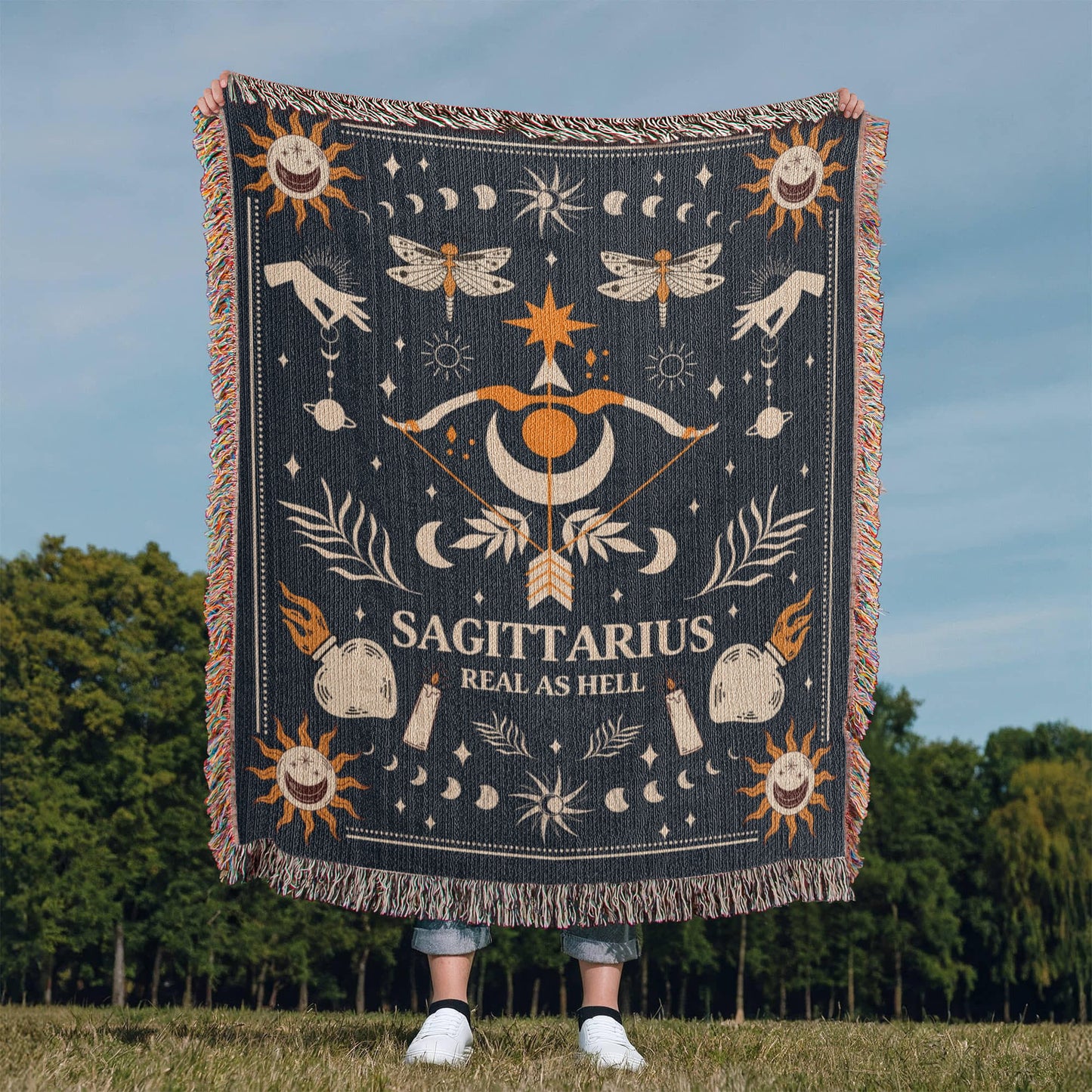 Zodiac Woven Blanket – Personalized Astrology Throw for Signs