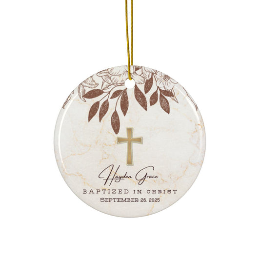 Personalized Baptism Ornament – Custom “Baptized in Christ” Keepsake with Child’s Name & Date – Christian Christening Gift
