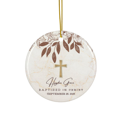 Personalized Baptism Ornament – Custom “Baptized in Christ” Keepsake with Child’s Name & Date – Christian Christening Gift