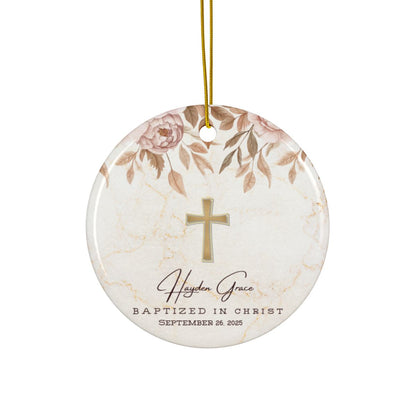 Personalized Baptism Ornament – Custom “Baptized in Christ” Keepsake with Child’s Name & Date – Christian Christening Gift