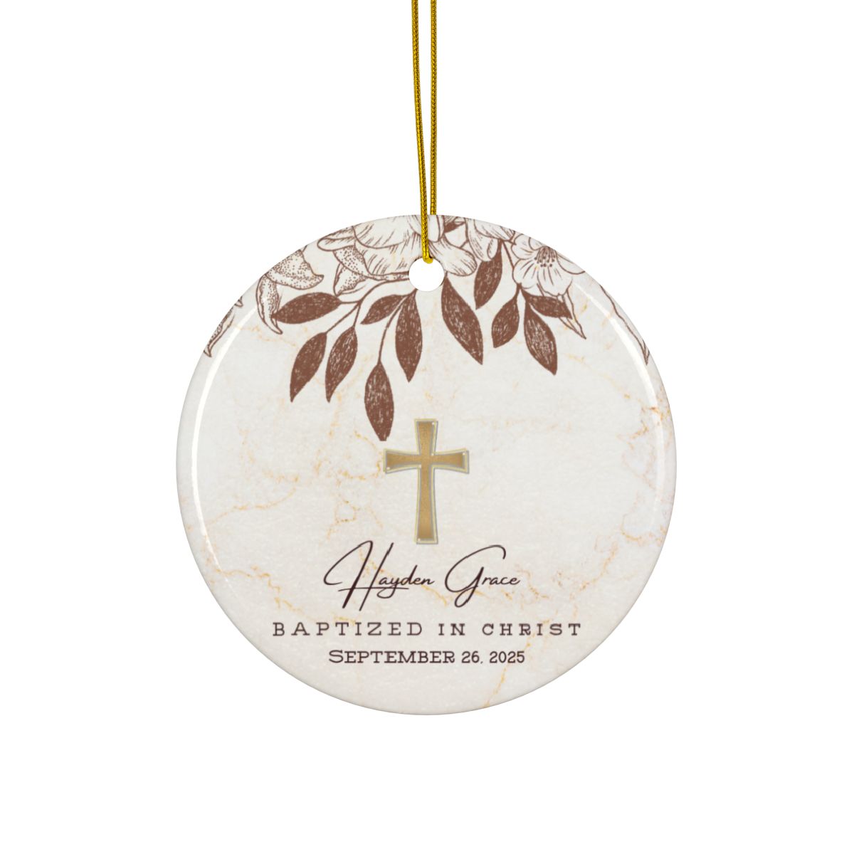 Personalized Baptism Ornament – Custom “Baptized in Christ” Keepsake with Child’s Name & Date – Christian Christening Gift