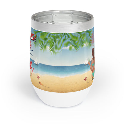 tropical vacation coffee mug with beach print