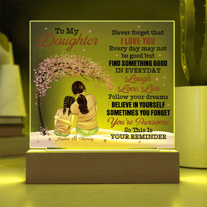 Personalized Mommy & Daughter Acrylic Plaque – Custom Names
