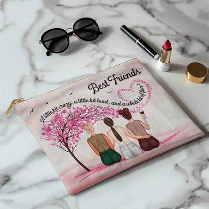 Custom Best Friend Makeup Bag - Personalized Characters Cosmetic Pouch