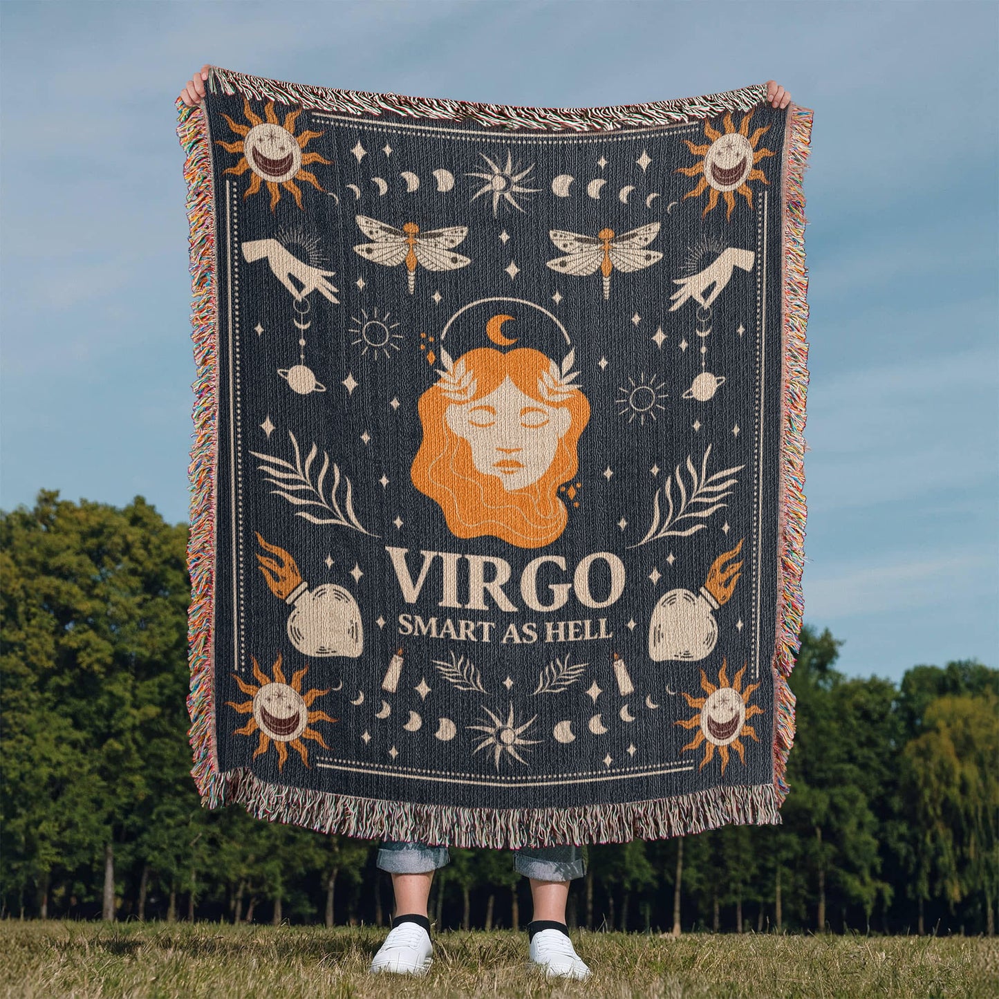 Zodiac Woven Blanket – Personalized Astrology Throw for Signs