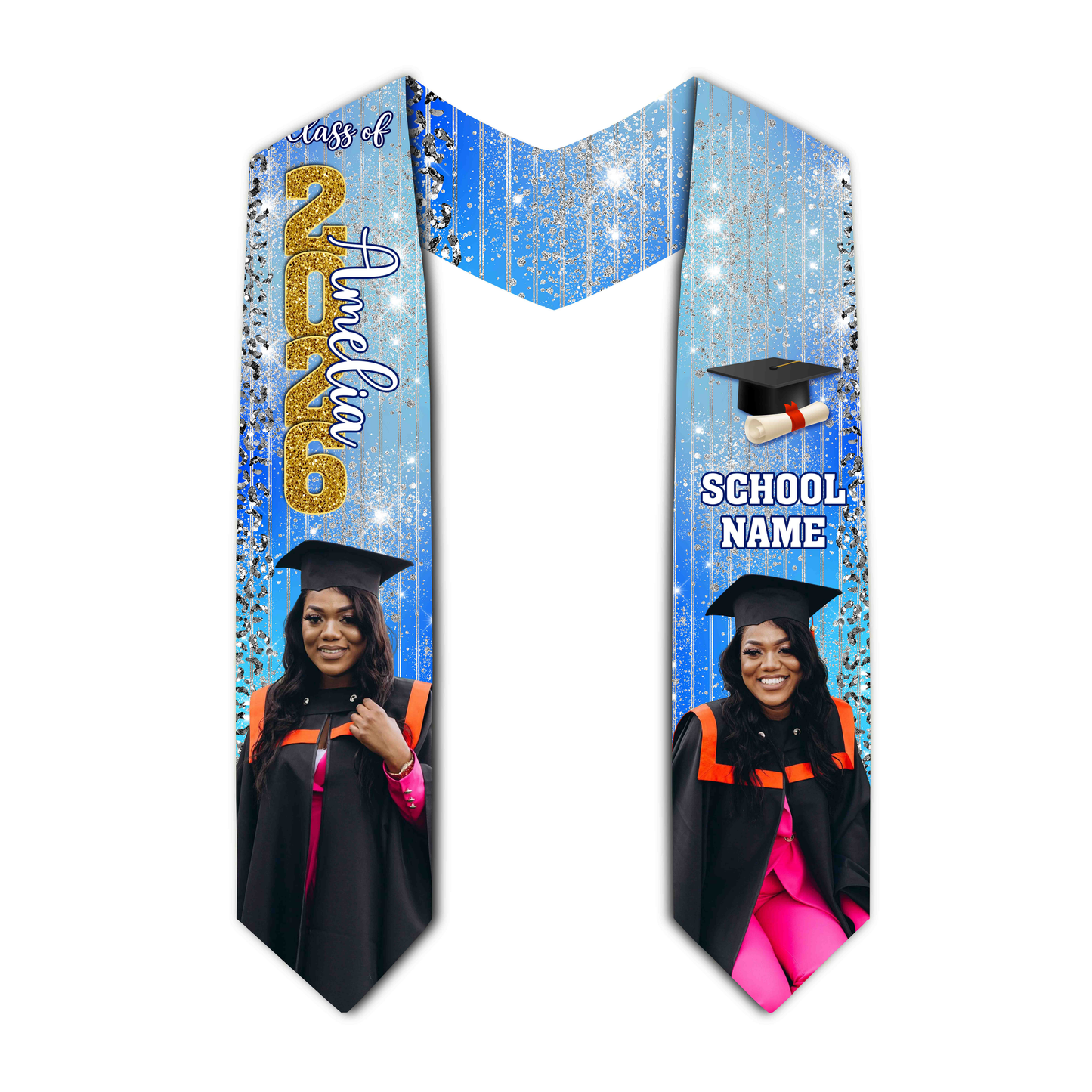 Light Blue Graduation Stole Class of 2026
