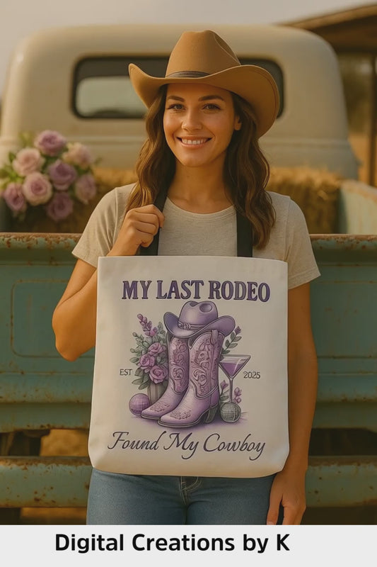 My Last Rodeo Tote Bag with Personalized  Name And date !