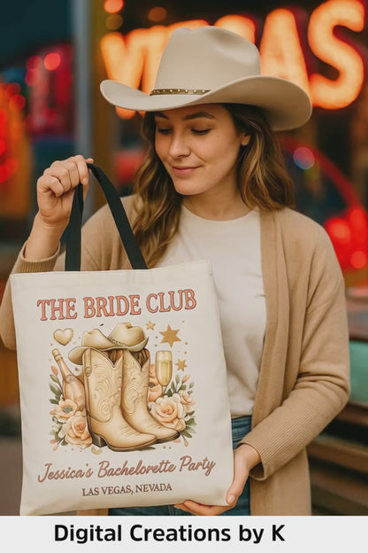 Custom Bride Club Bachelorette Tote – Personalized Name & Location