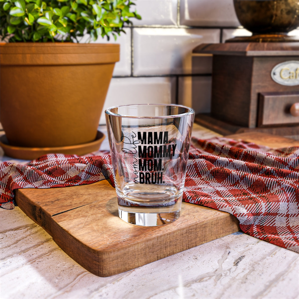 Relatable Mom Gift Glass
